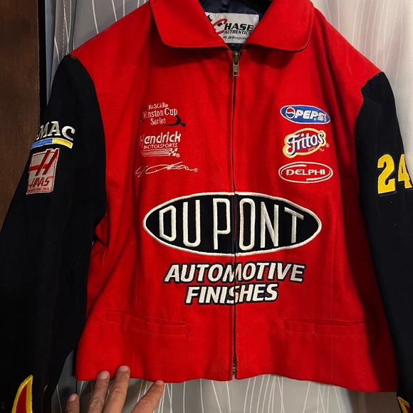 NASCAR Red & black race jacket Jeff Gordon Size XL fits like a women’s medium - Picture 3 of 7